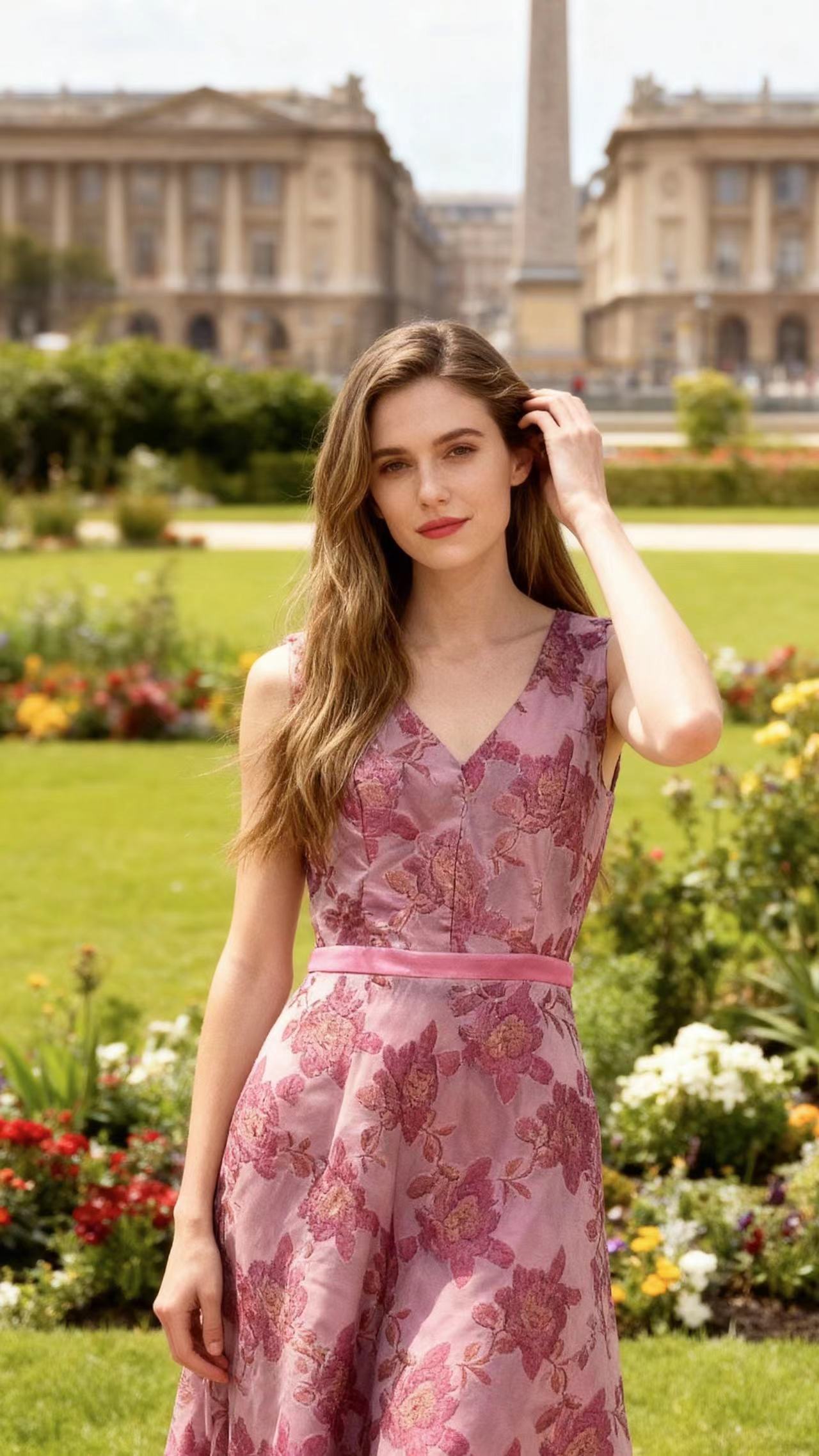 Pink-Hued Floral Sleeveless Dress