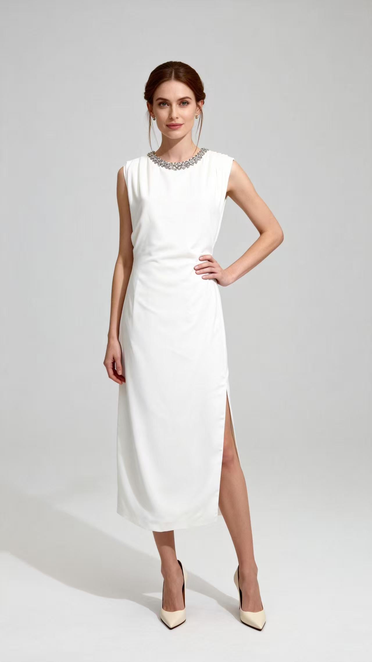 White Sleeveless Dress