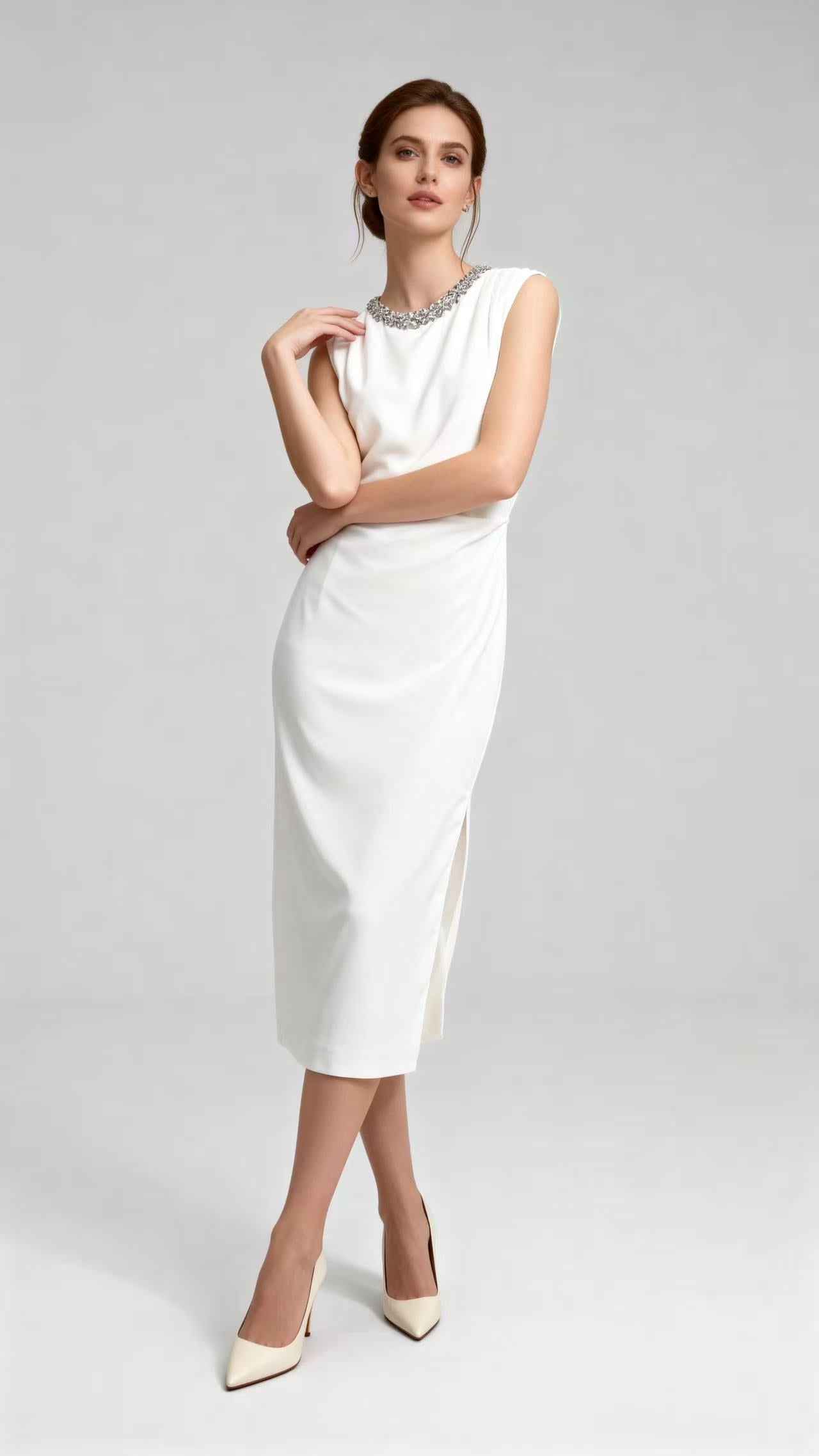 White Sleeveless Dress