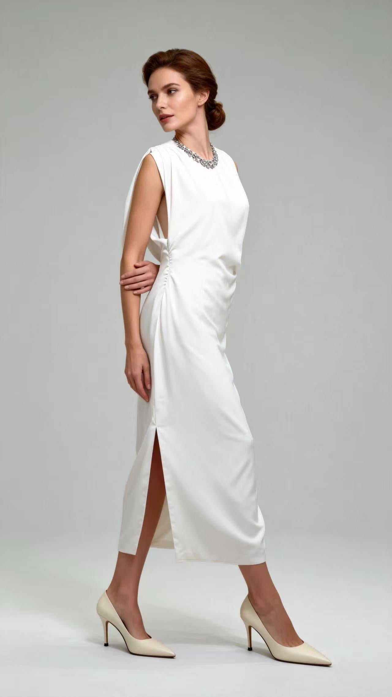 White Sleeveless Dress