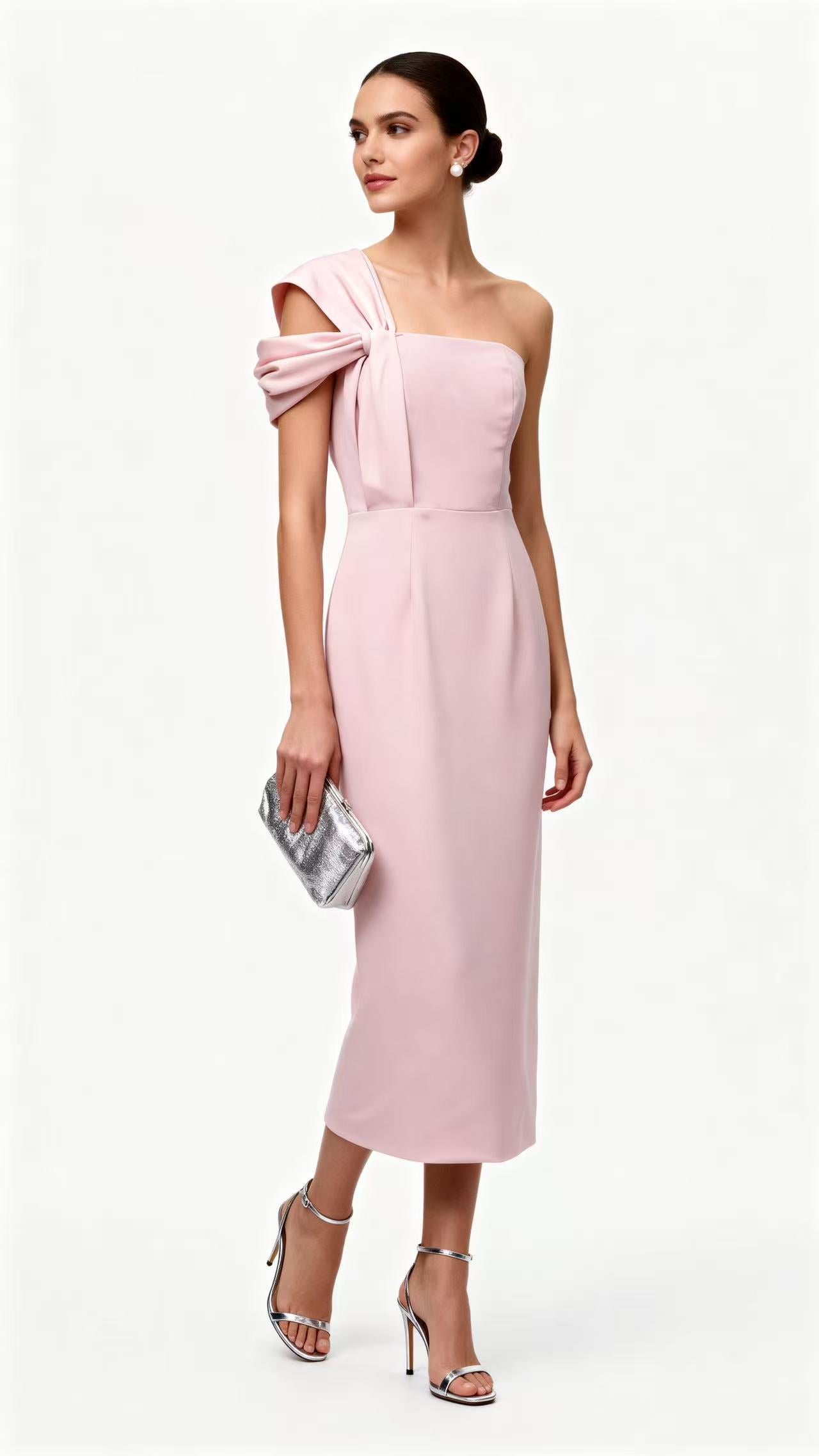 Light Pink One-Shoulder Dress