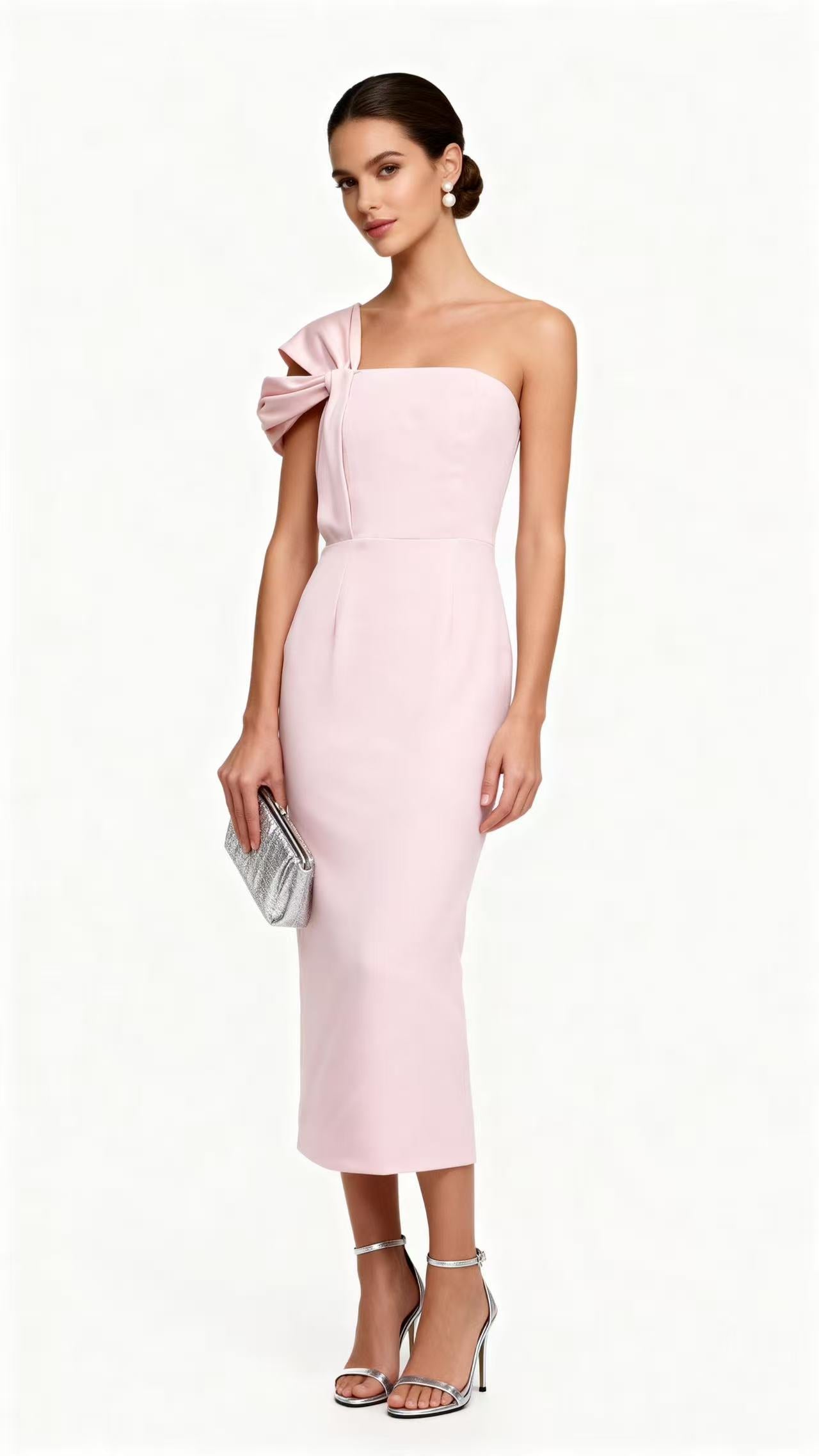 Light Pink One-Shoulder Dress