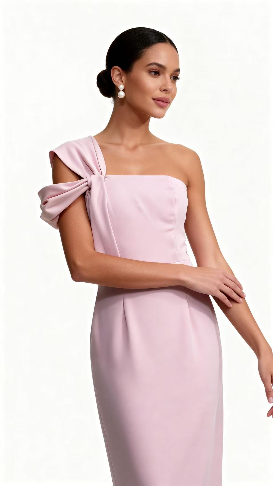 Light Pink One-Shoulder Dress