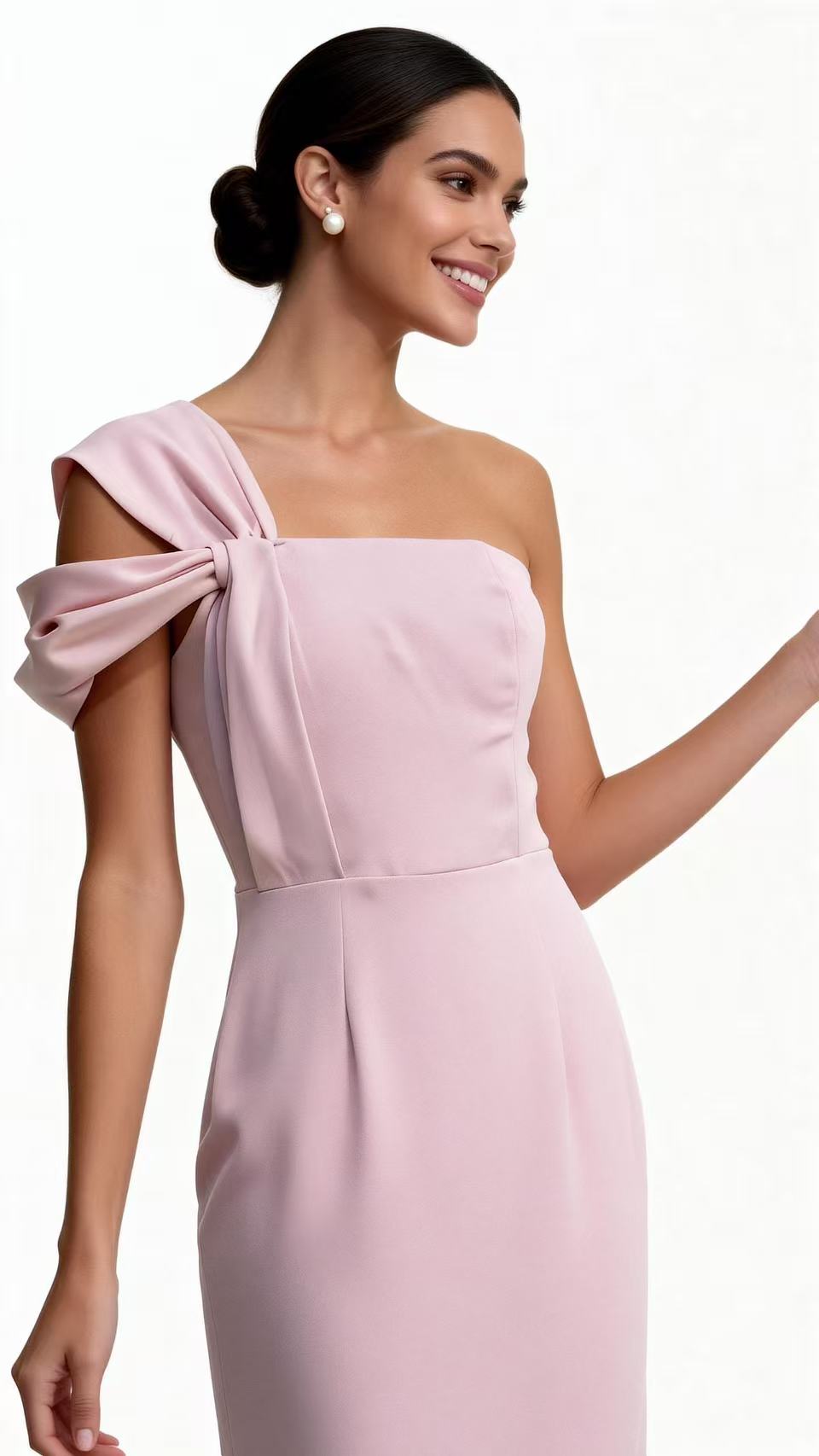 Light Pink One-Shoulder Dress