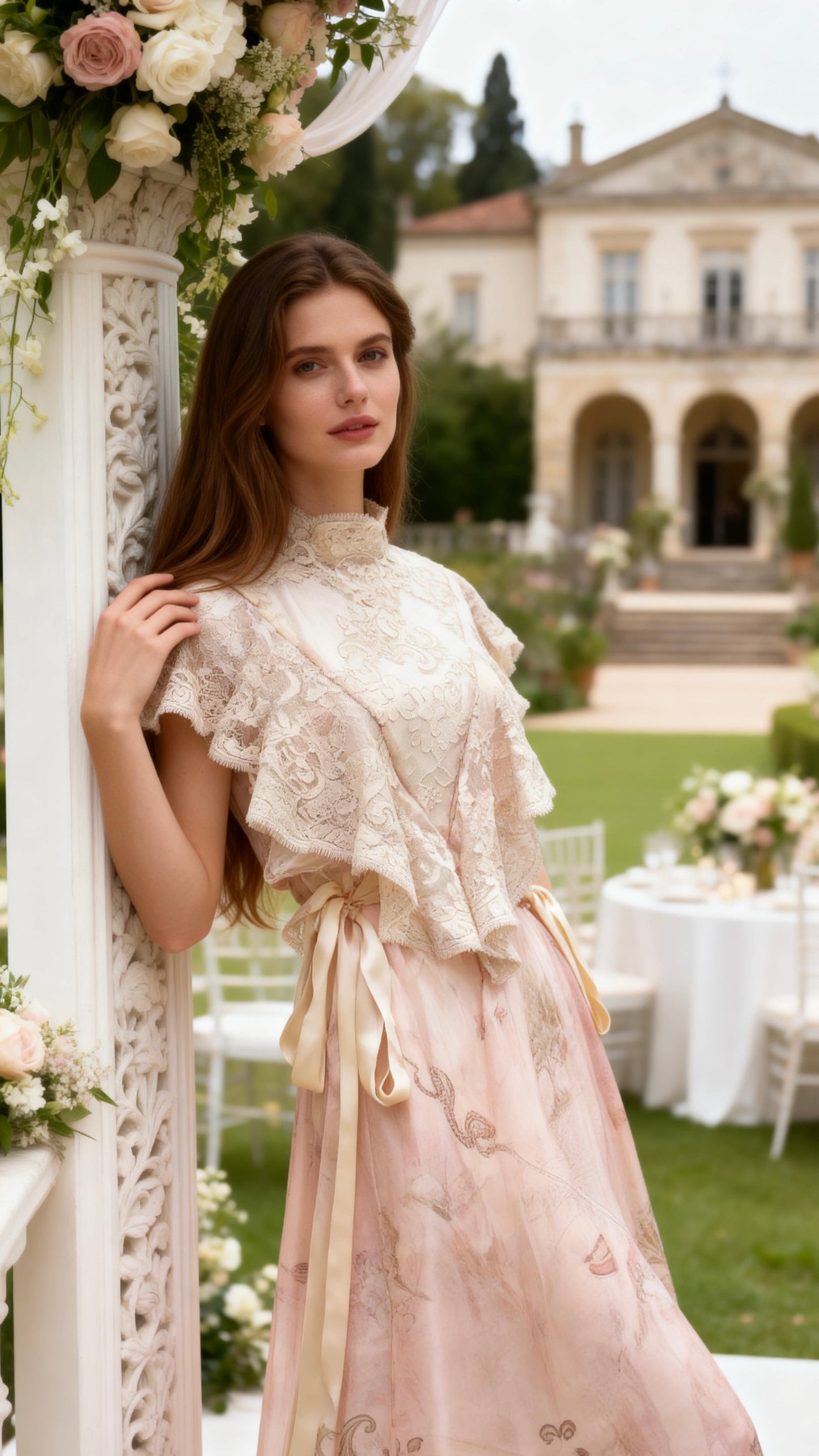 Light Apricot Lace Top