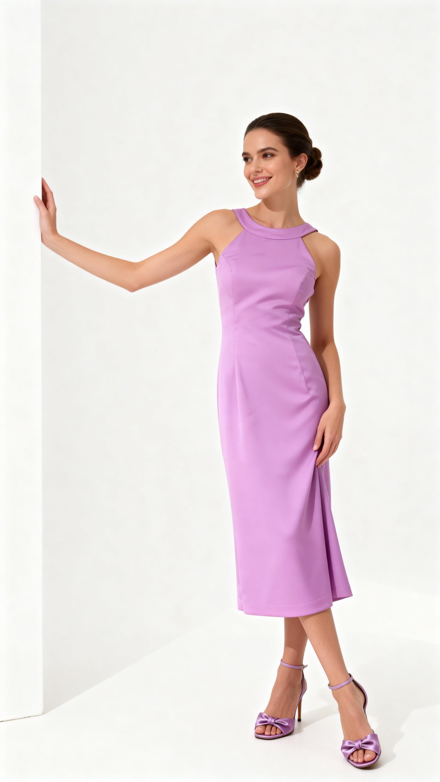 Halter Neck Waist-Cinched Dress