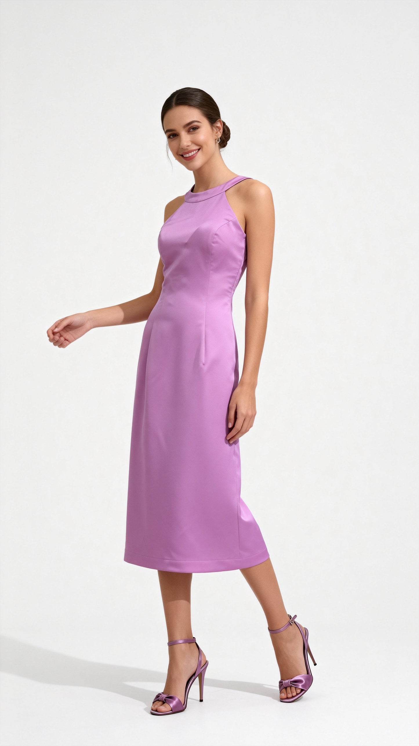 Halter Neck Waist-Cinched Dress