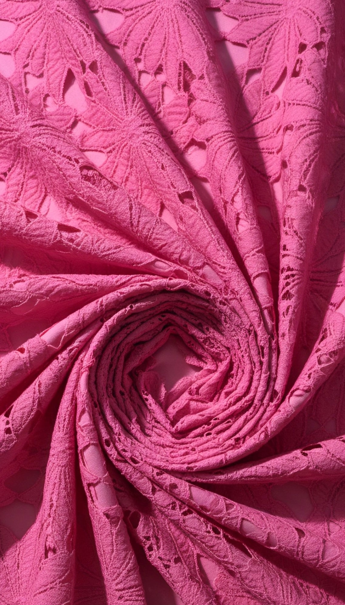 Hot Pink Openwork Crochet Two-Piece Dress