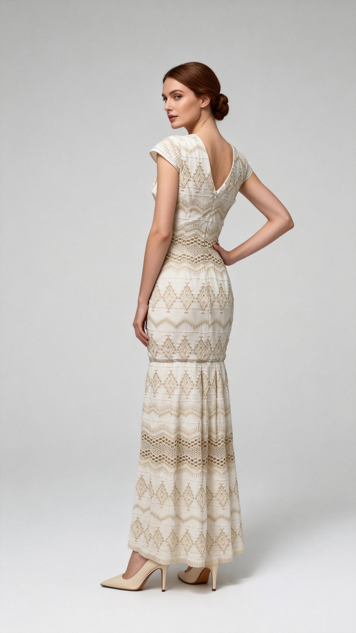 V-Neck Mermaid Maxi Dress