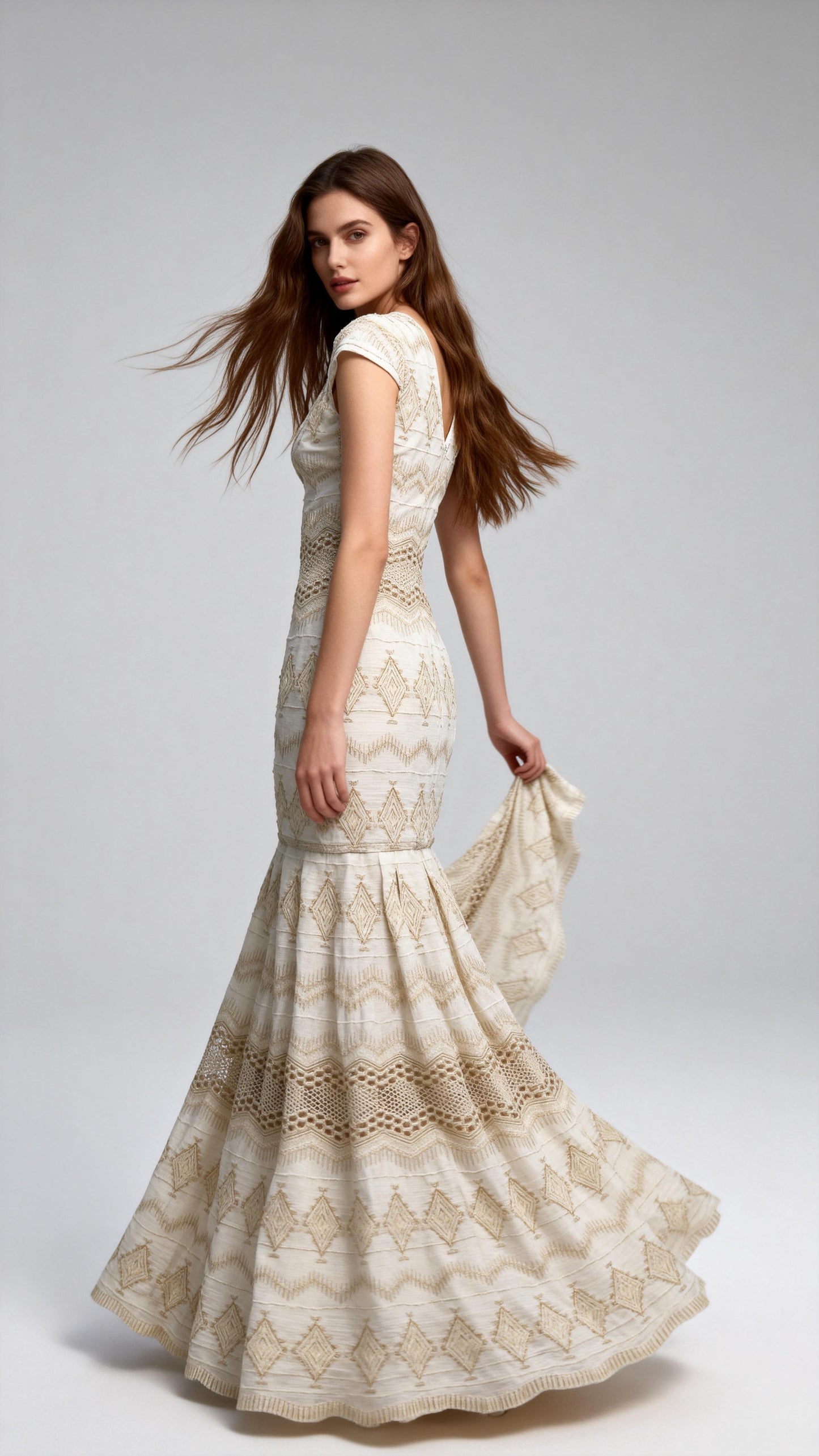 V-Neck Mermaid Maxi Dress