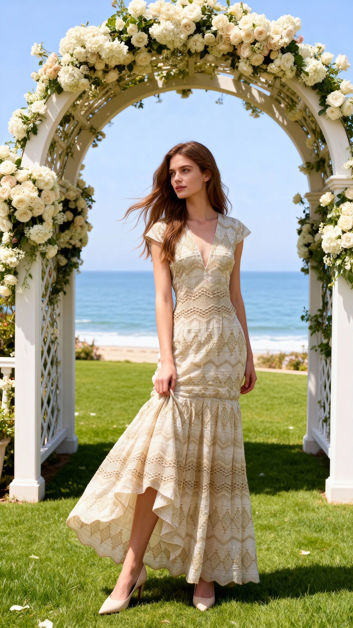 V-Neck Mermaid Maxi Dress