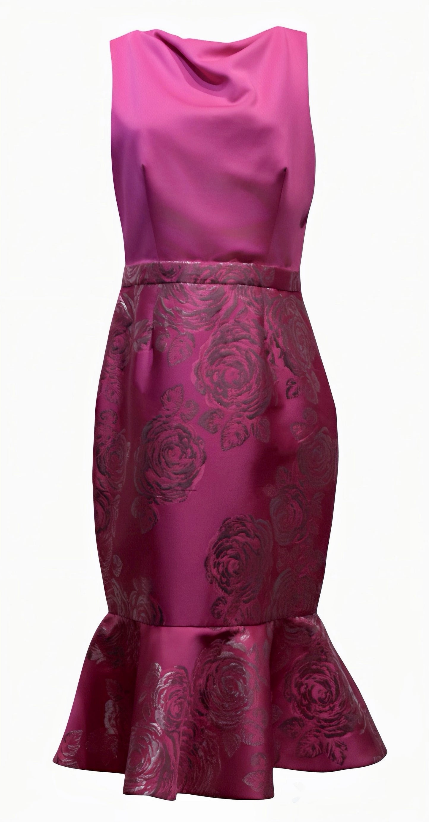 Patchwork Floral-Printed Mermaid Dress