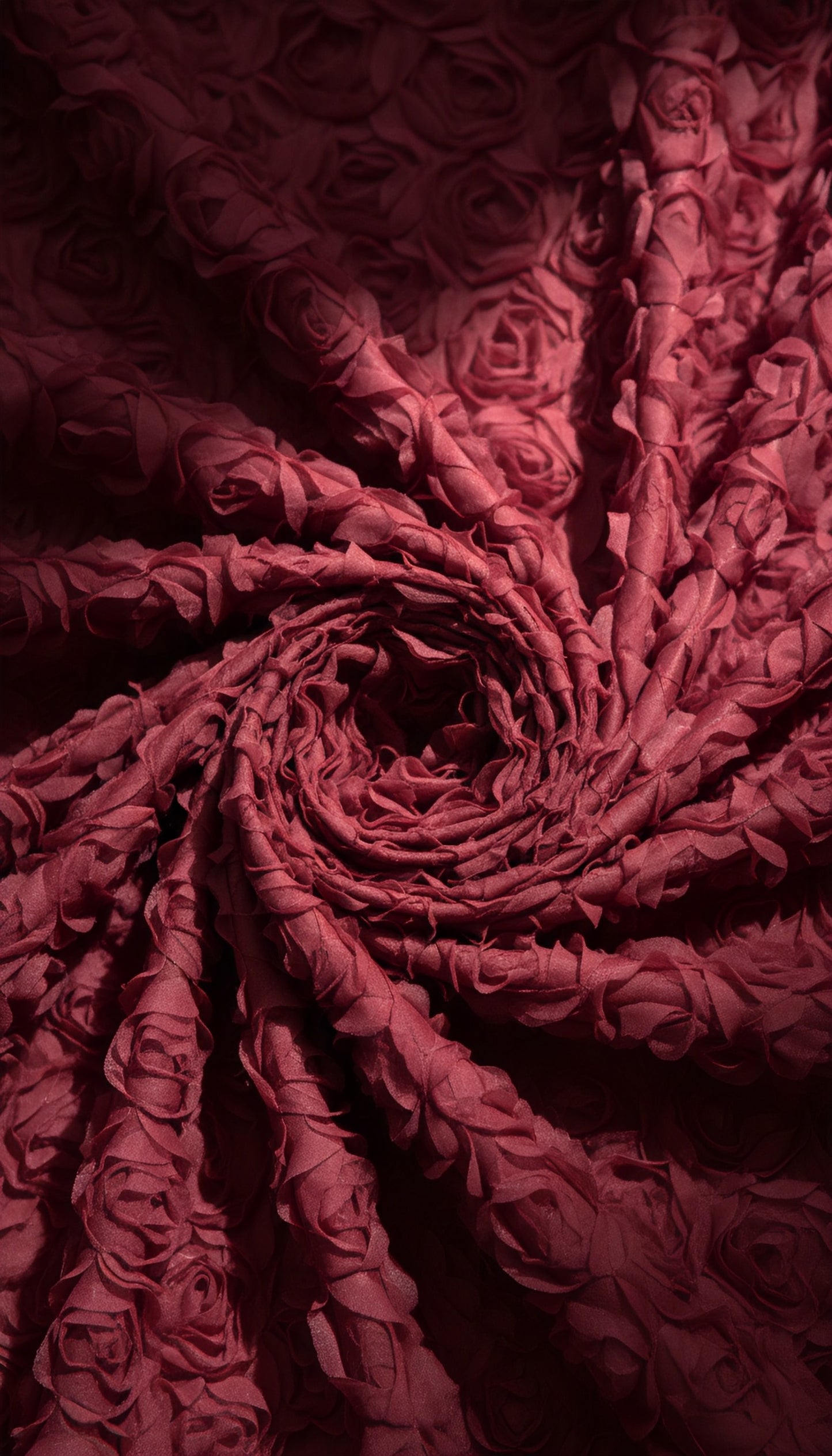 Burgundy 3D Rose Embellished Strapless Mini Dress