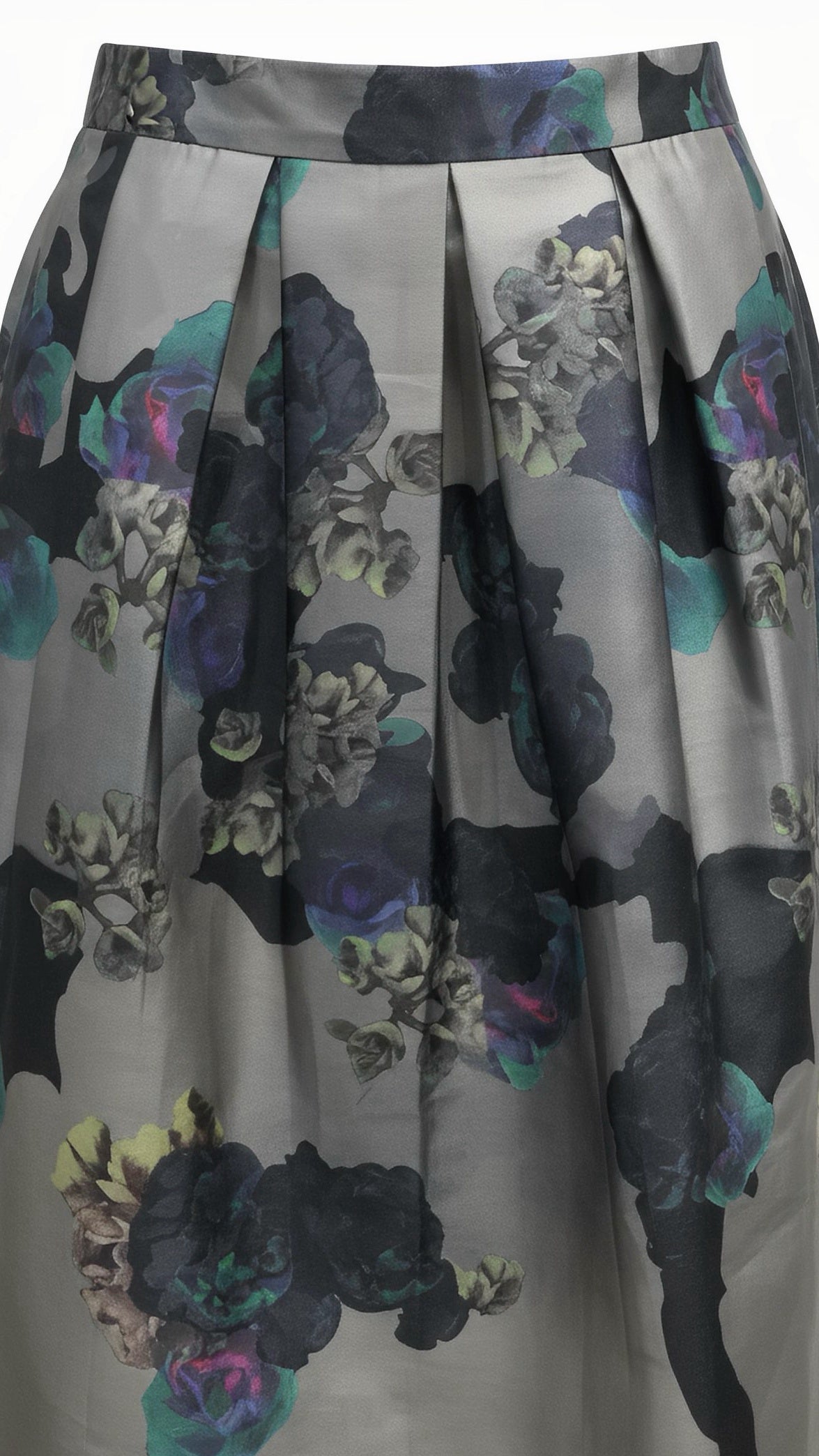 Floral Print High-Waisted A-Line Midi Skirt