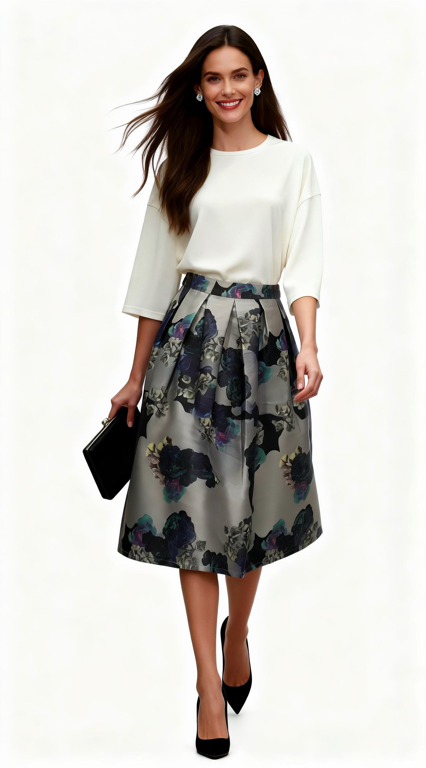 Relaxed-Fit Top with Lace-Paneled Asymmetric Hem