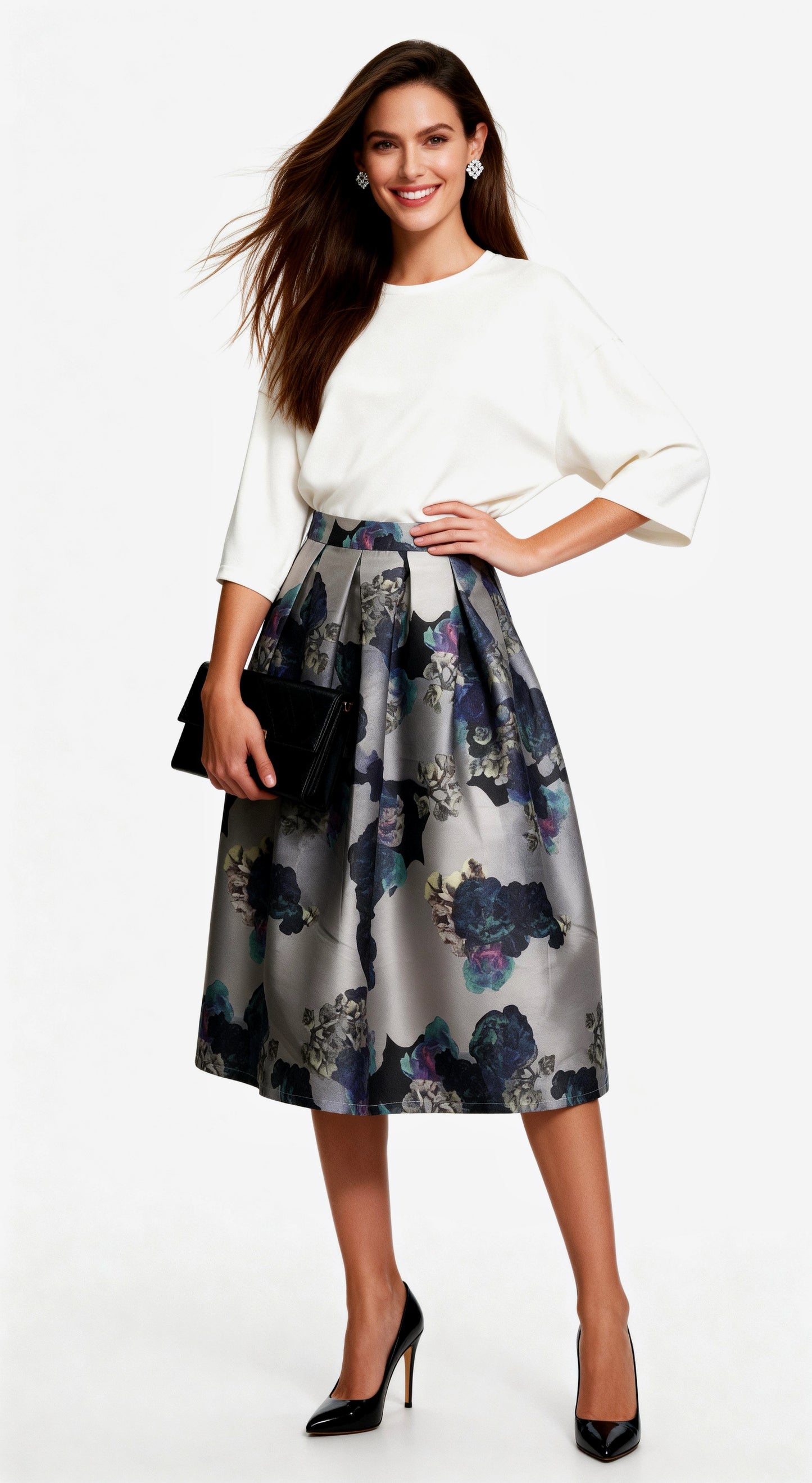Relaxed-Fit Top with Lace-Paneled Asymmetric Hem