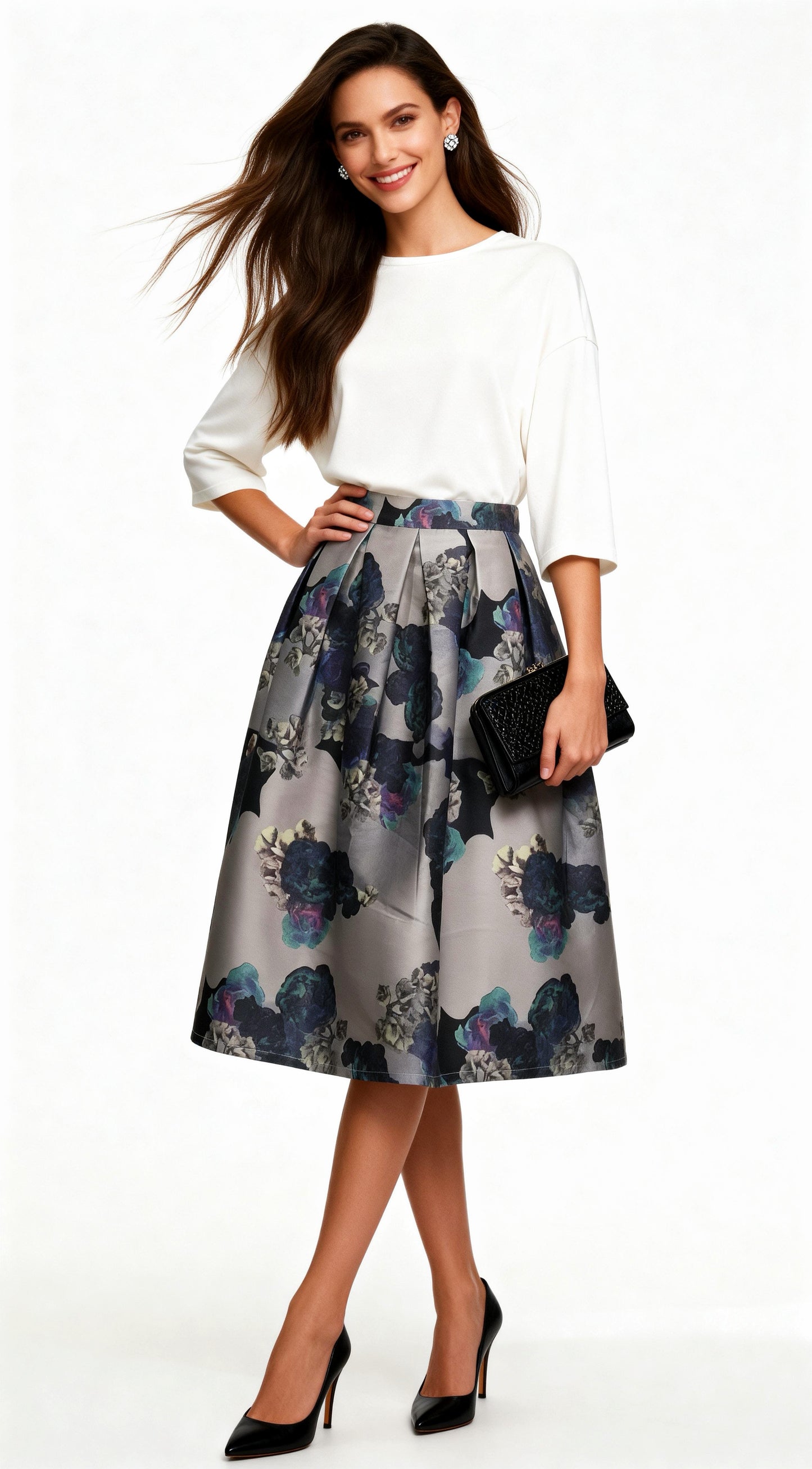 Relaxed-Fit Top with Lace-Paneled Asymmetric Hem