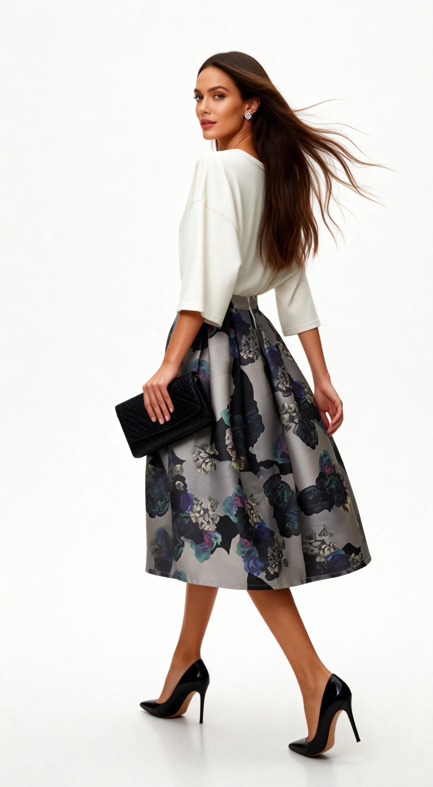 Relaxed-Fit Top with Lace-Paneled Asymmetric Hem
