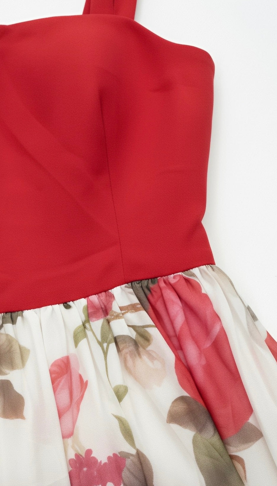 Patchwork Printed Bow-Accented Spaghetti Strap