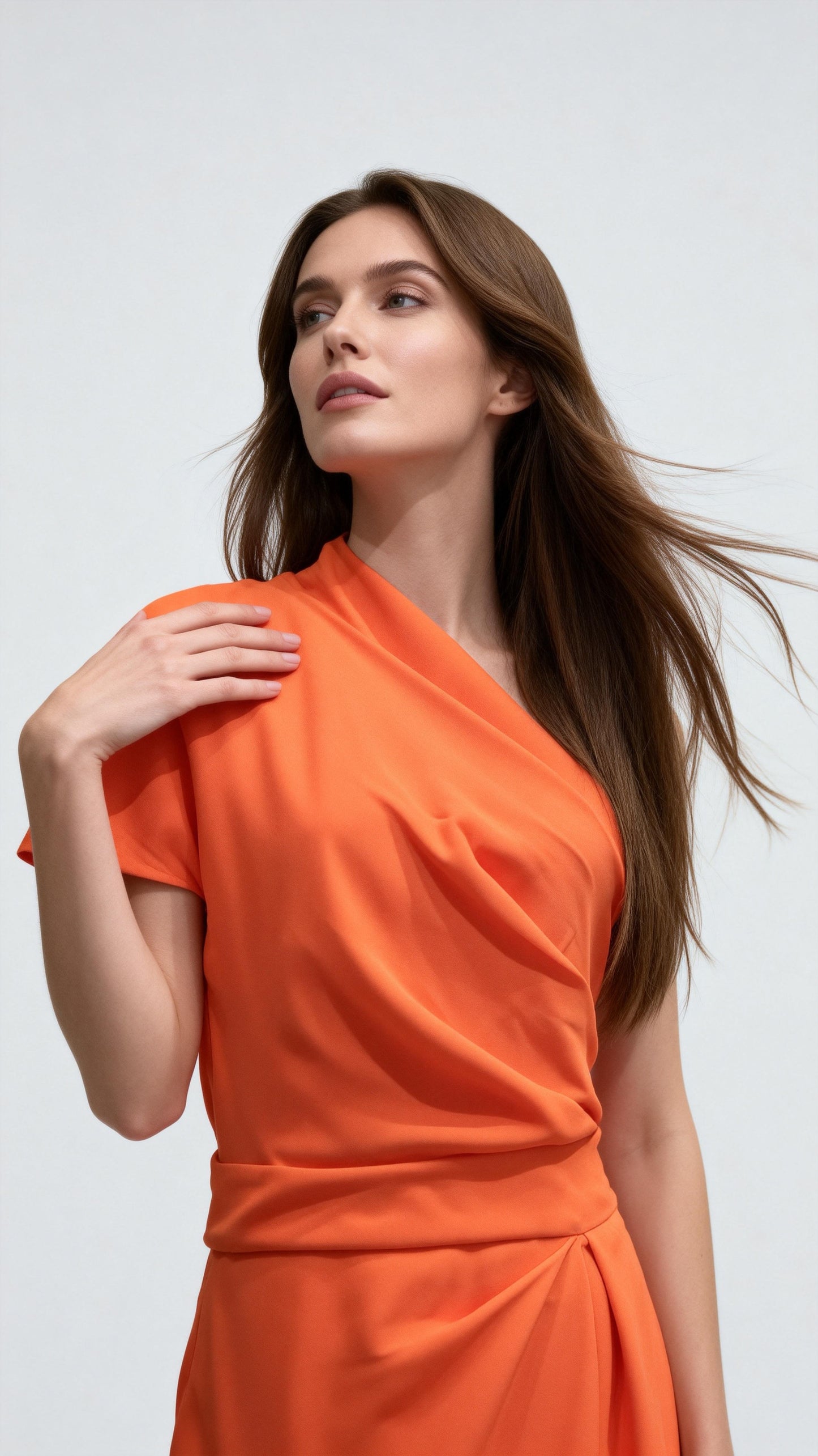 One-Shoulder Waist-Cinched Dress